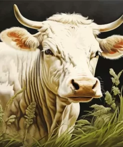 Blonde Cow Diamond Painting