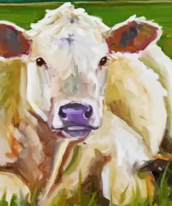 Blonde Cow Art Diamond Painting