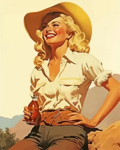 Blonde Cowgirl Diamond Painting