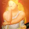 Blonde Fat Girl Smoking Art Diamond Painting