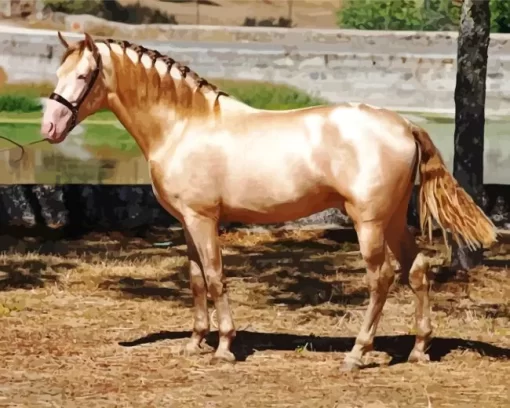 Blonde Stallion Diamond Painting