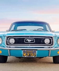 Blue 60s Mustang Diamond Painting