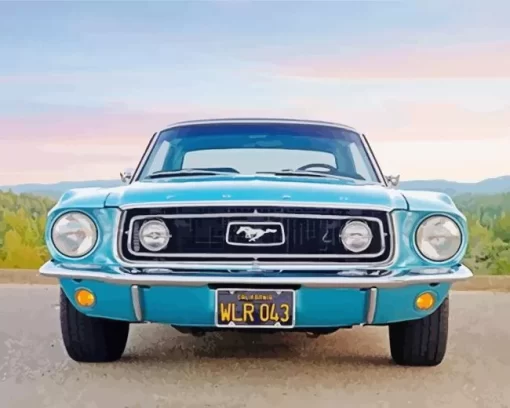 Blue 60s Mustang Diamond Painting