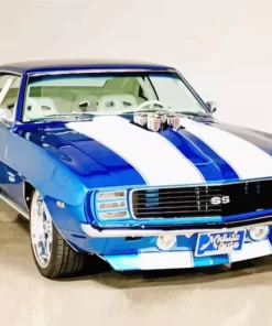 Blue 69 Camaro Ss Car Diamond Painting