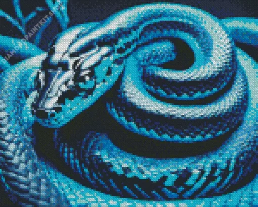 Blue And Black Snake Diamond Painting