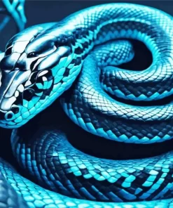 Blue And Black Snake Diamond Painting