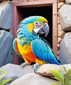 Blue And Gold Macaw Bird Diamond Painting