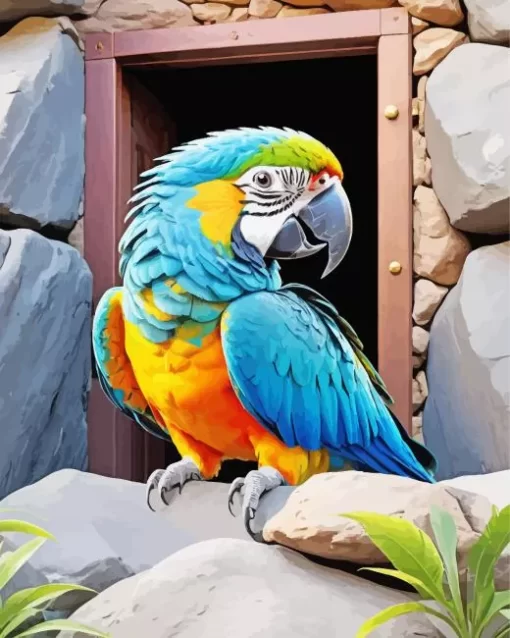 Blue And Gold Macaw Bird Diamond Painting