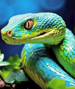 Blue And Green Pit Vipers Diamond Painting