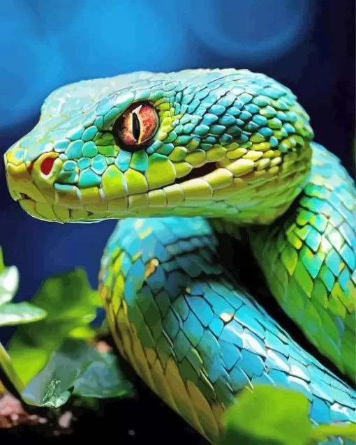 Blue And Green Pit Vipers Diamond Painting