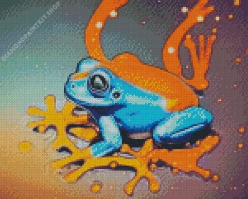 Blue And Orange Frog Diamond Painting