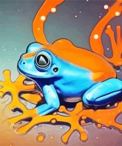 Blue And Orange Frog Diamond Painting