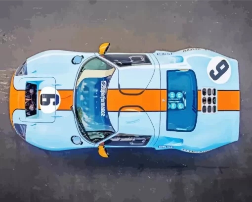 Blue And Orange Gt40 Diamond Painting