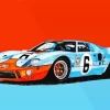 Blue And Orange Gt40 Race Car Diamond Painting