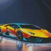 Blue And Orange Lamborghini Diamond Painting