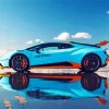 Blue And Orange Lamborghini Car Diamond Painting