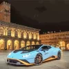 Blue And Orange Lamborghini Sport Car Diamond Painting