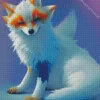 Blue And Orange White Fox Diamond Painting