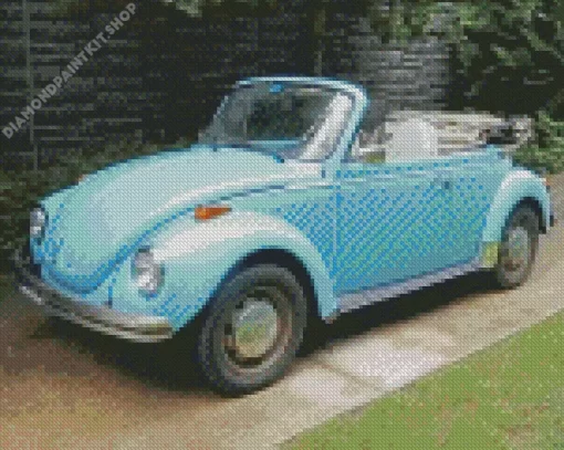 Blue Beetle Convertible Diamond Painting