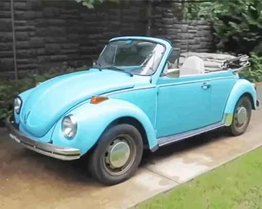 Blue Beetle Convertible Diamond Painting