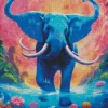 Blue Elephant Diamond Painting