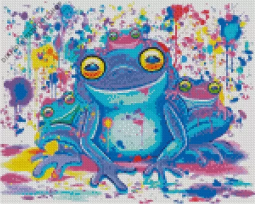 Blue Frogs Family Diamond Painting