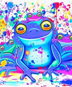 Blue Frogs Family Diamond Painting