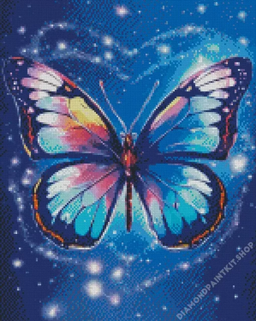 Blue Monarch Butterfly Diamond Painting