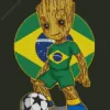 Brazil Groot Soccer Diamond Painting