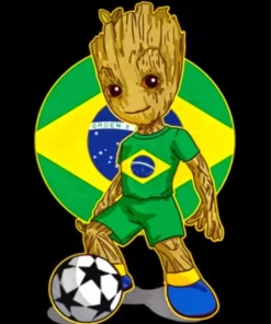 Brazil Groot Soccer Diamond Painting