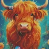 Brown Fluffy Cow Diamond Painting