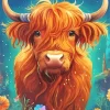 Brown Fluffy Cow Diamond Painting