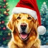 Christmas Golden Retriever In Snow Diamond Painting