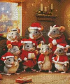 Christmas Mice Diamond Painting