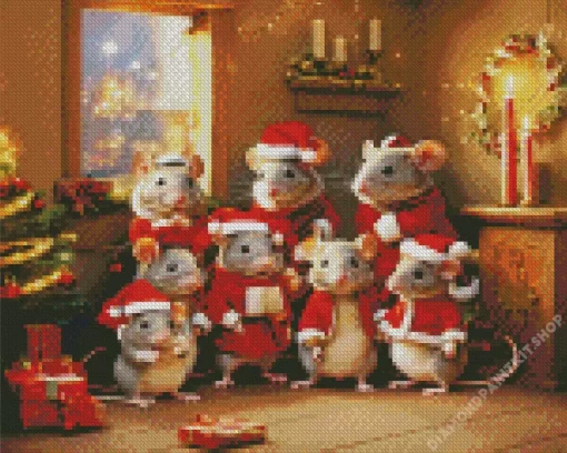 Christmas Mice Diamond Painting