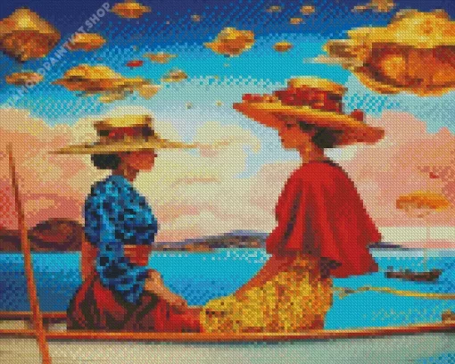 Classy Ladies On Boat Diamond Painting