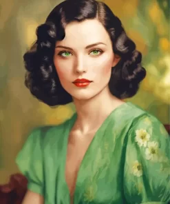 Classy Lady With Green Eyes Diamond Painting