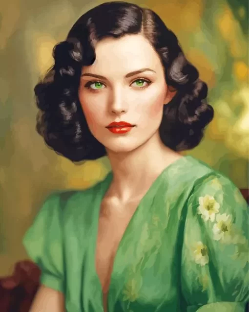 Classy Lady With Green Eyes Diamond Painting