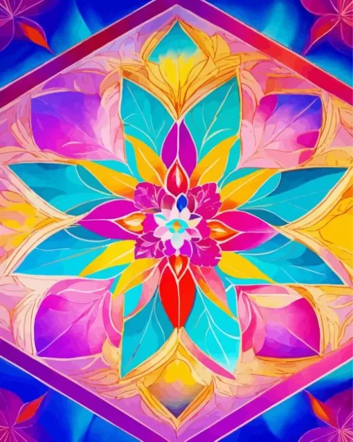 Colorful Flowers Mandala Diamond Painting