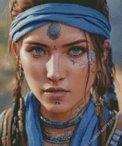 Cool Female Warrior Face Diamond Painting