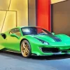 Cool Green Ferrari 488 Diamond Painting