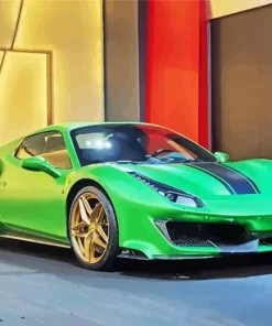 Cool Green Ferrari 488 Diamond Painting