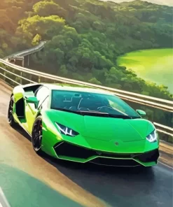 Cool Green Lamborghini Diamond Painting