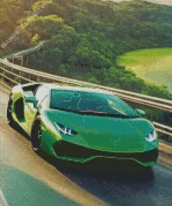 Cool Green Lamborghini Diamond Painting