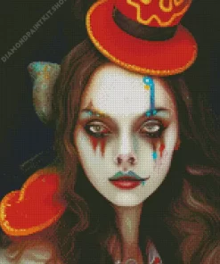 Creepy Evil Clown Girl Diamond Painting