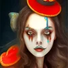 Creepy Evil Clown Girl Diamond Painting