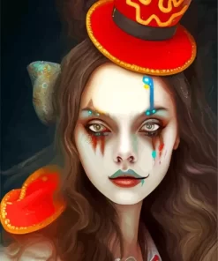 Creepy Evil Clown Girl Diamond Painting