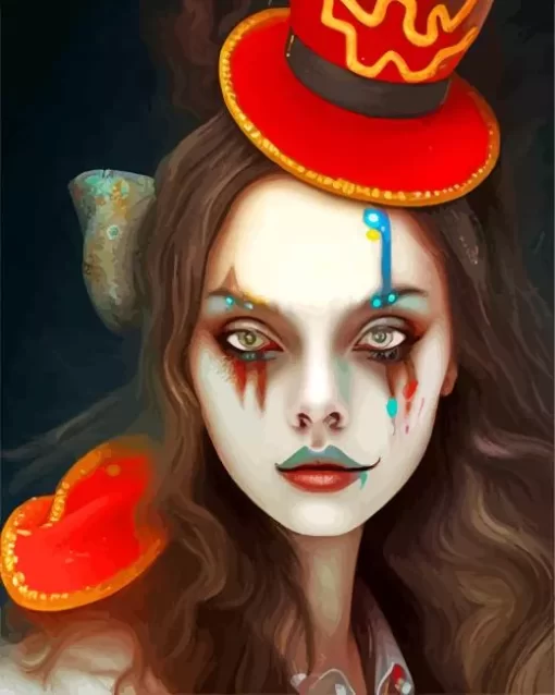 Creepy Evil Clown Girl Diamond Painting