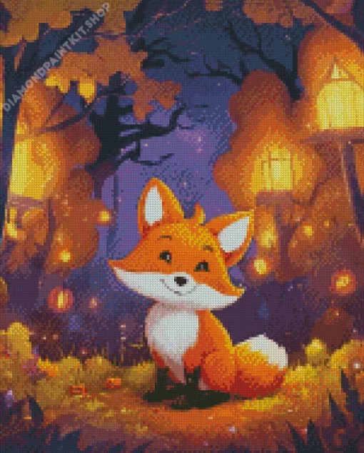 Cute Fall Fox Diamond Painting