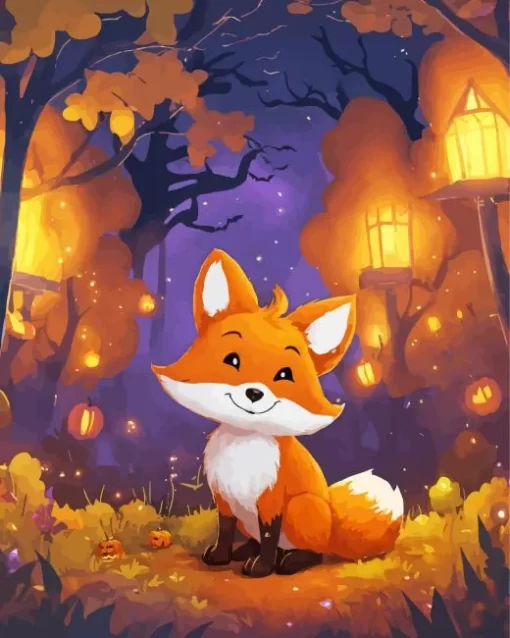 Cute Fall Fox Diamond Painting